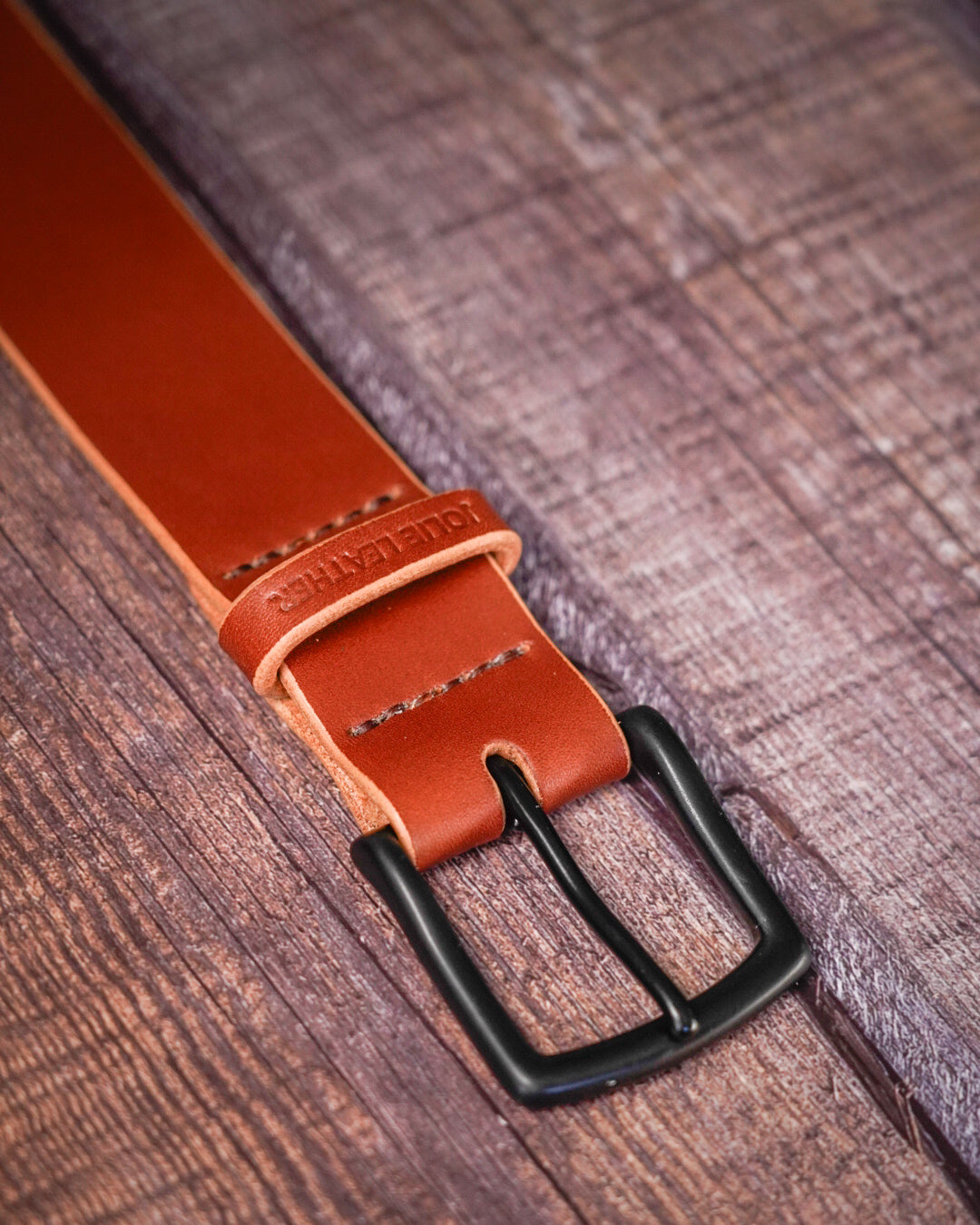 Leather belt - Cognac (mid/dark brown)