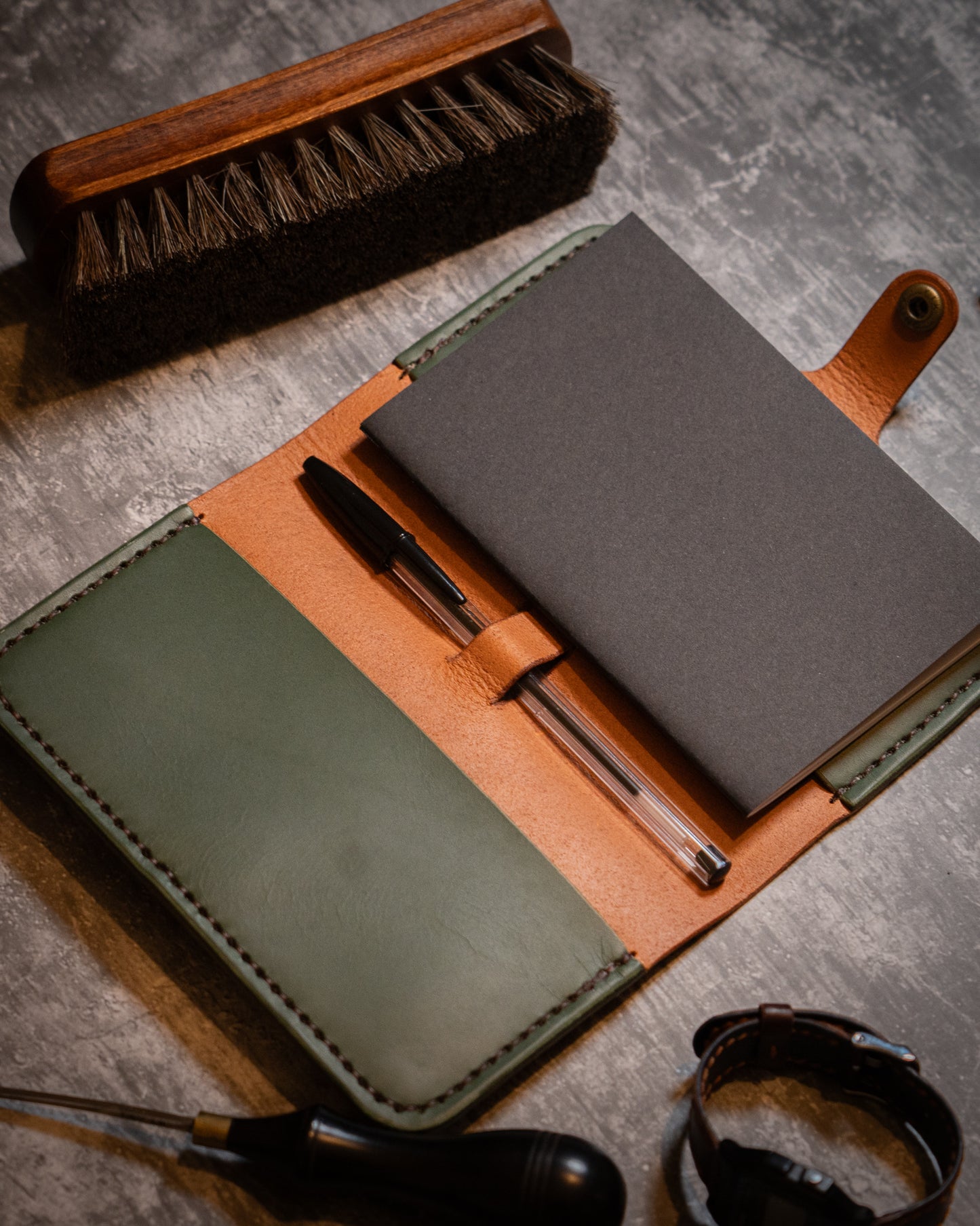 Leather notebook cover A6