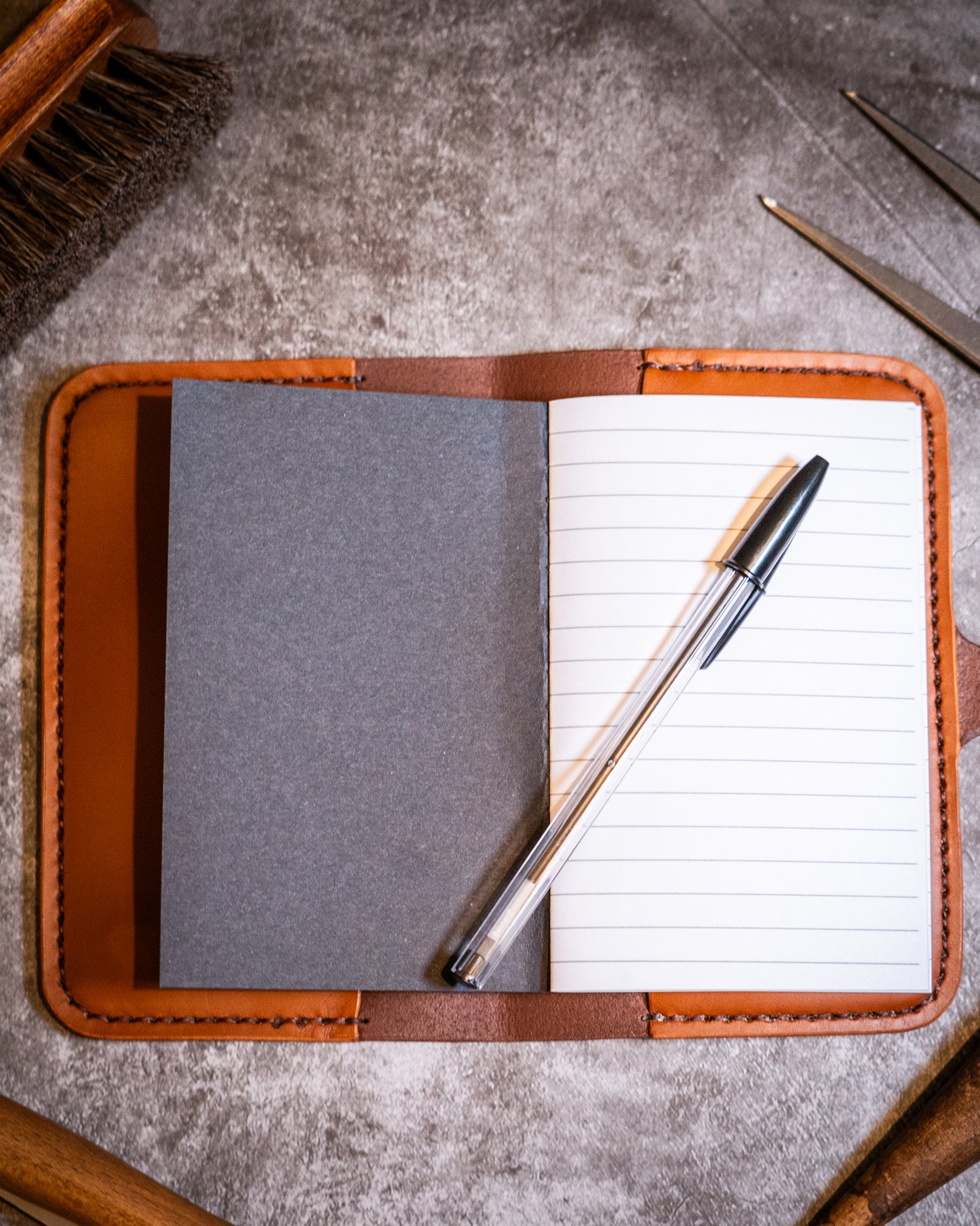 Leather notebook cover A6
