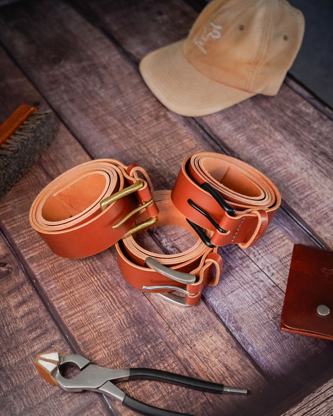 Leather belt - Cognac (mid/dark brown)
