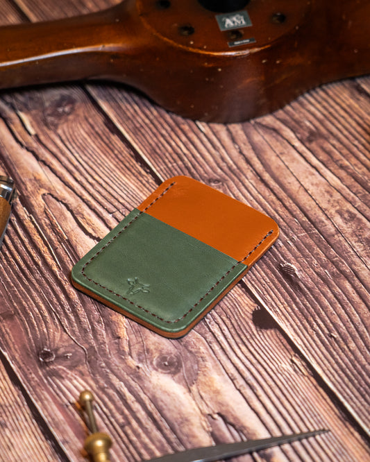 Minimalist Portrait Wallet Tan/Green