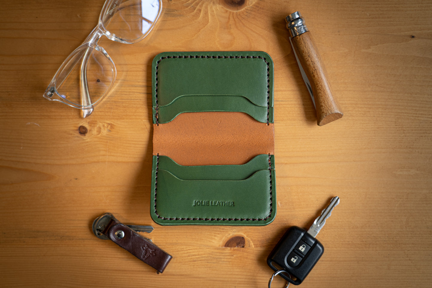 L'original Wallet green/tan