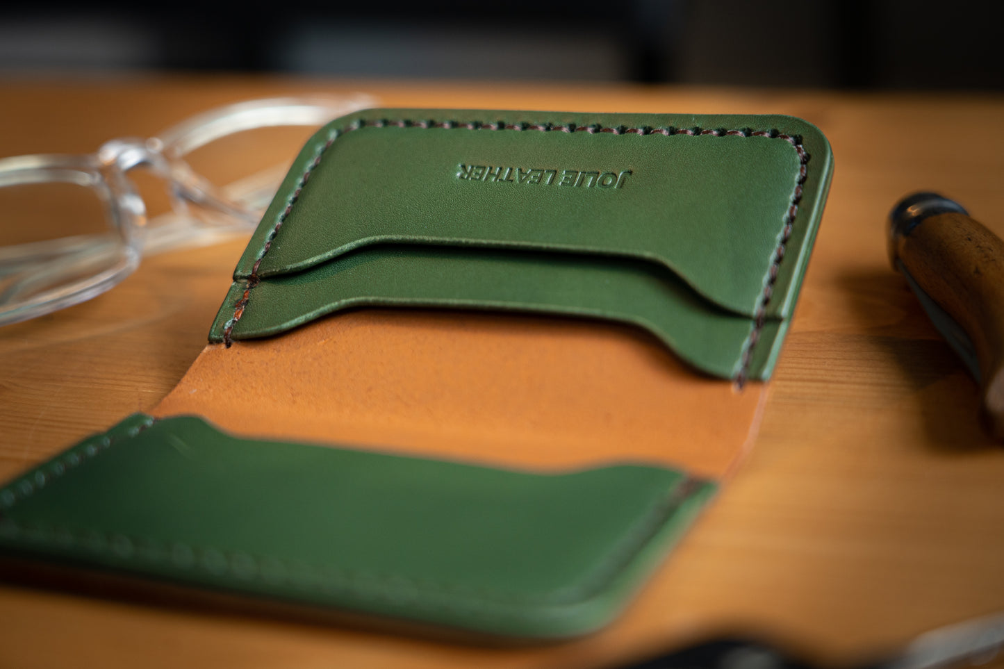 L'original Wallet green/tan