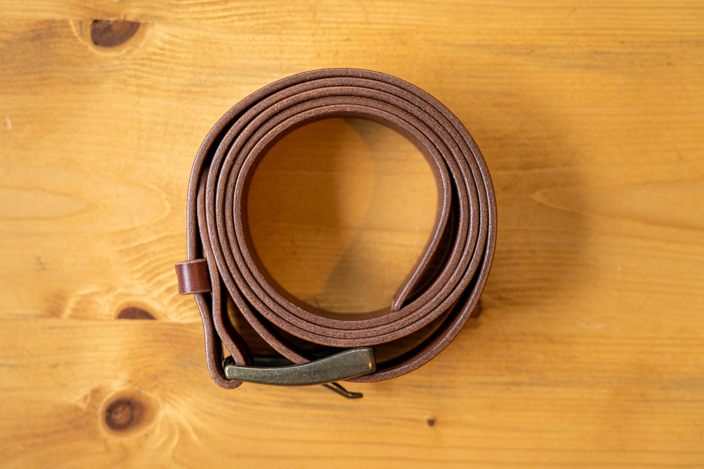 Leather belt - Dark brown