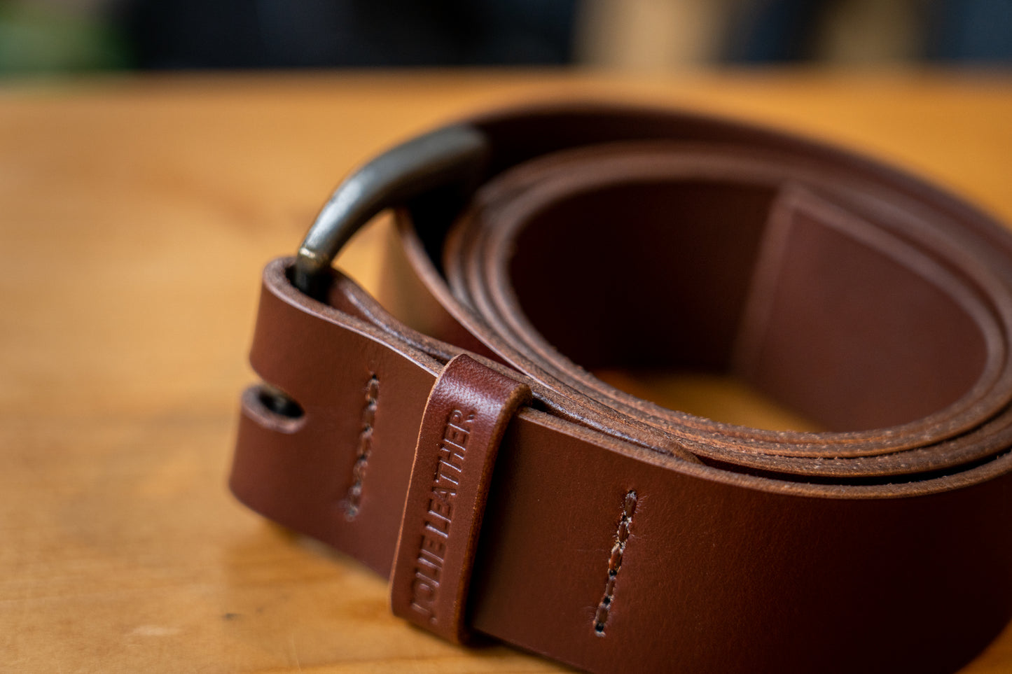 Leather belt - Dark brown