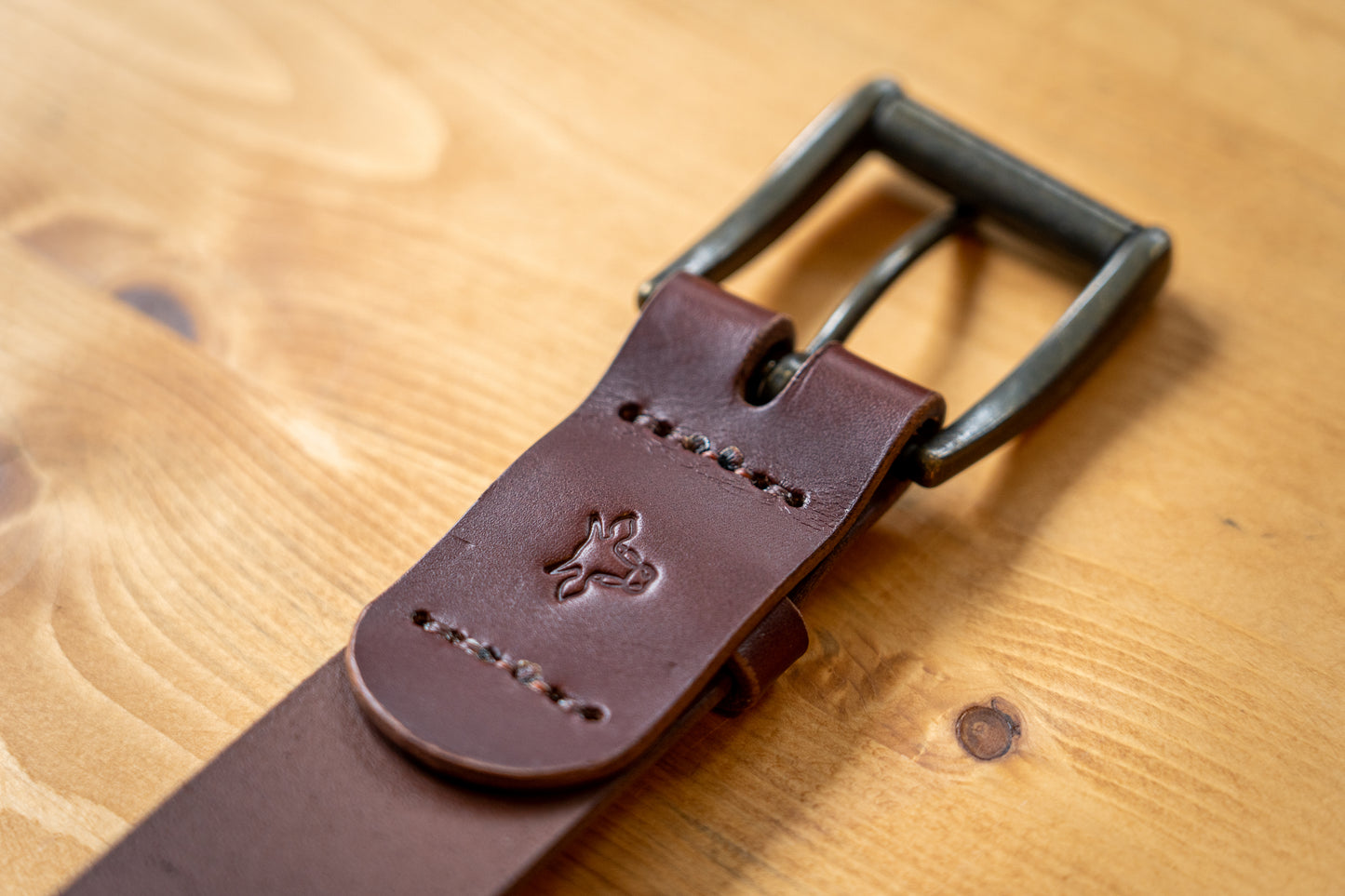 Leather belt - Dark brown