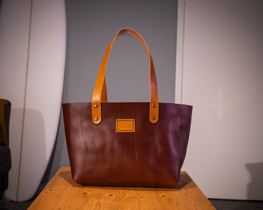 Leather tote bag