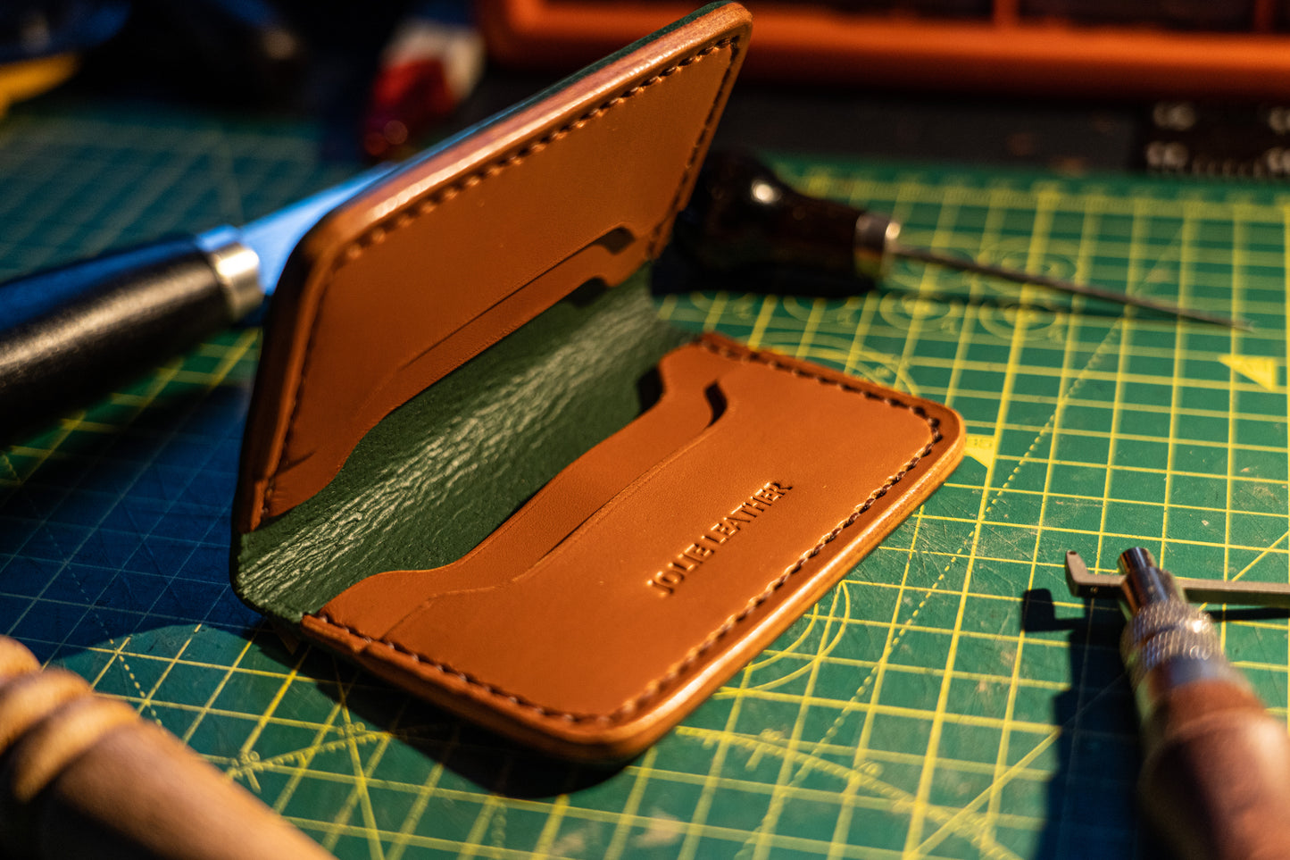 L'original Wallet green/tan